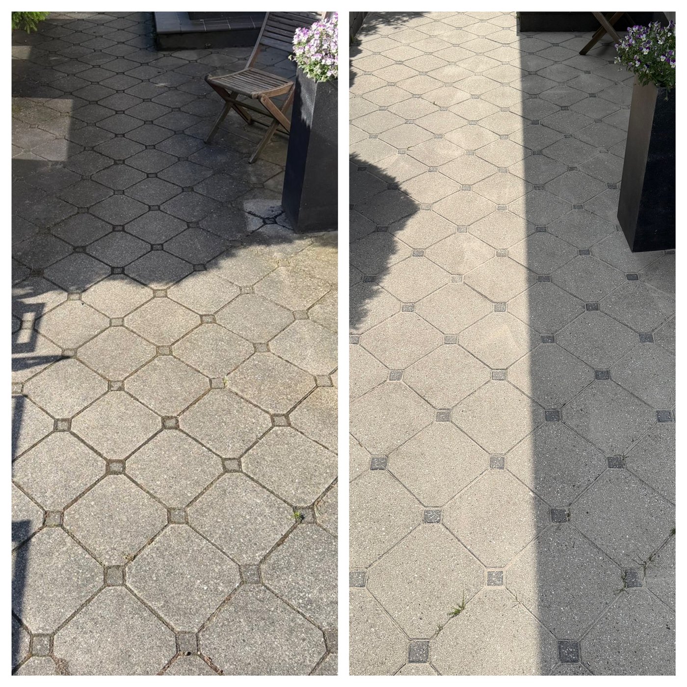 Før og efter — flisearbejde